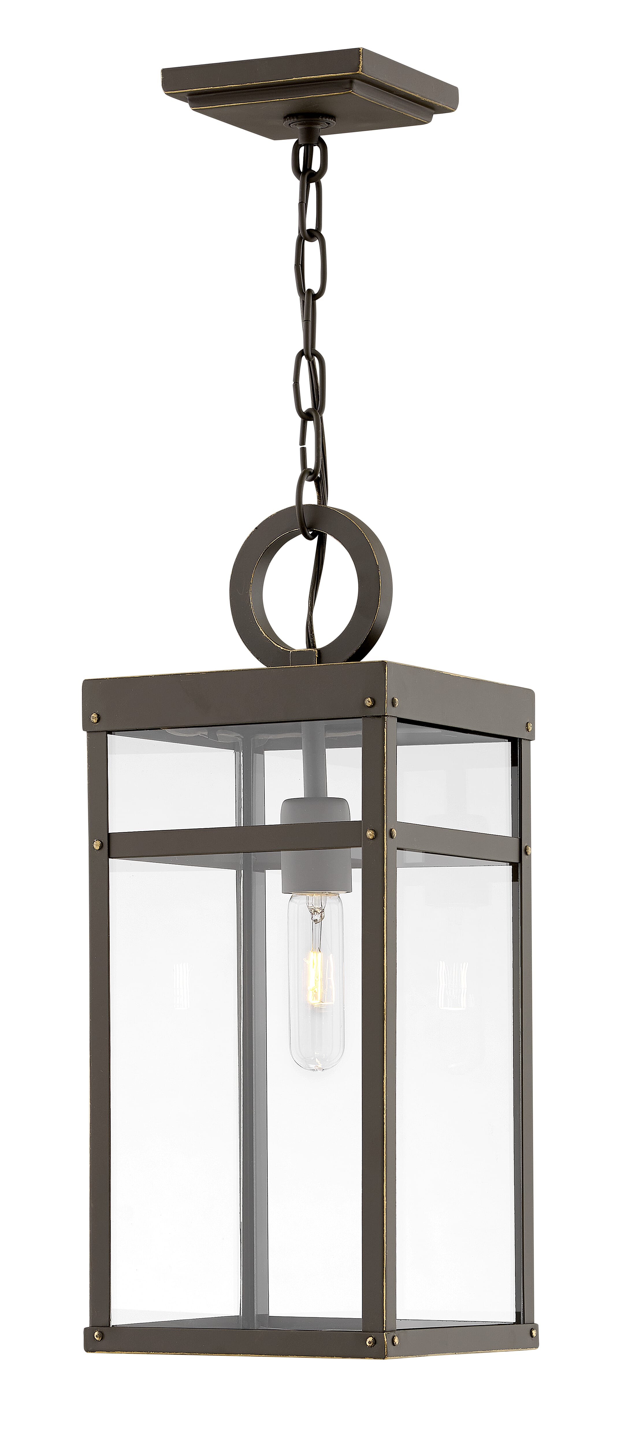 Oil Rubbed Bronze LED Hanging Lantern from the Porter Collection