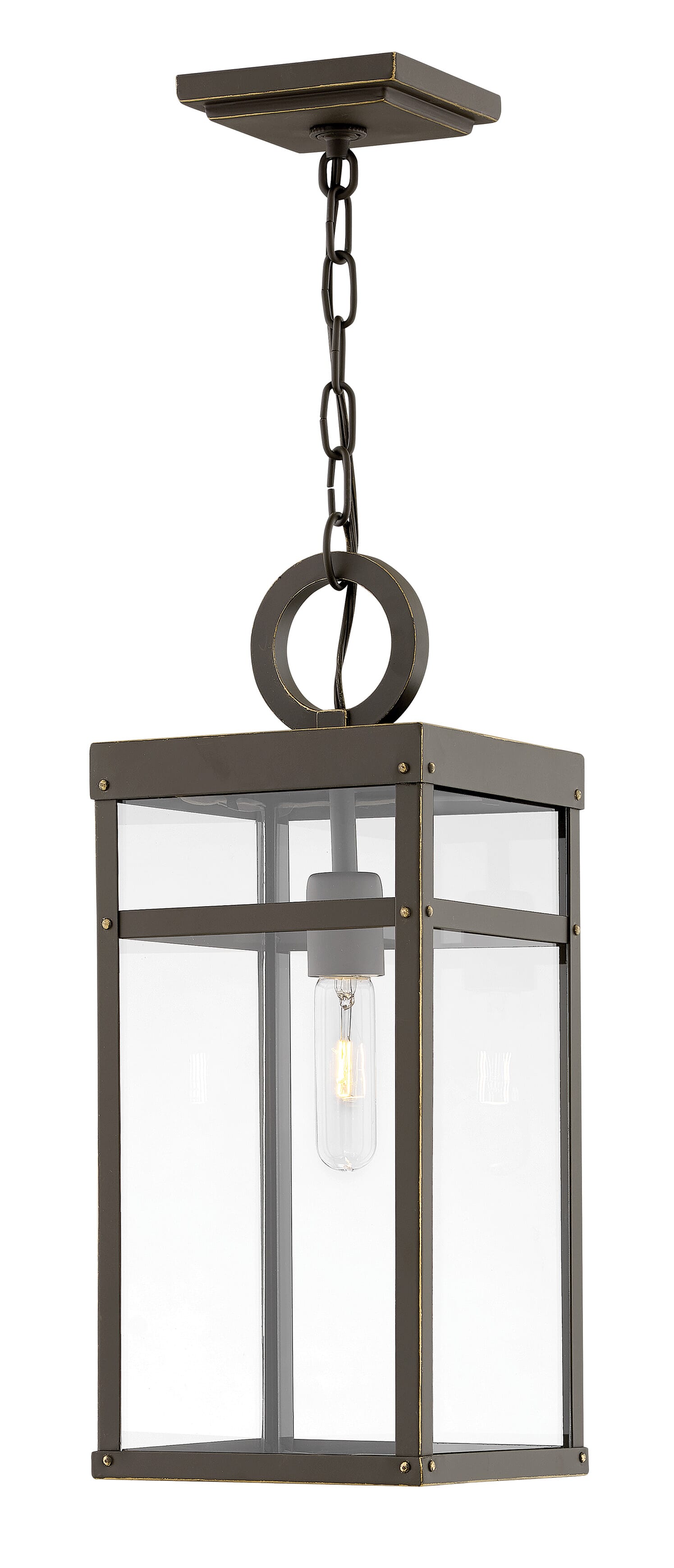 Oil Rubbed Bronze LED Hanging Lantern from the Porter Collection