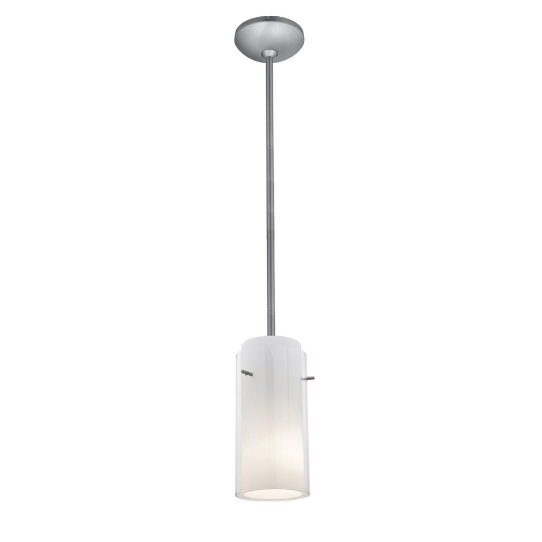 Access Glass`N Glass Cylinder Pendant Light in Brushed Steel -  Access Lighting, 28033-1R-BS/CLOP