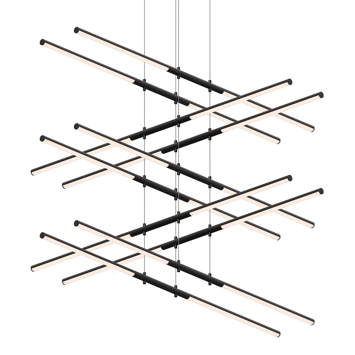 Sonneman Tik-Tak 20-Light Pendant Light in Satin Black