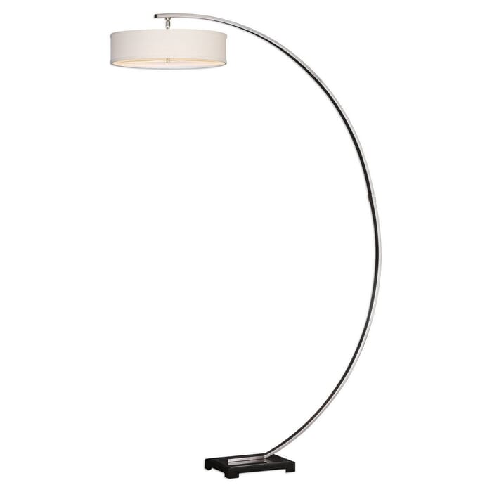 Uttermost Tagus 81.5" 2-Light Arc Floor Lamp in Brushed Nickel Uttermost Tagus 81.5" 2-Light Arc Floor Lamp in Brushed Nickel