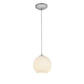 Japanese Lantern 1-Light Pendant in Brushed Steel