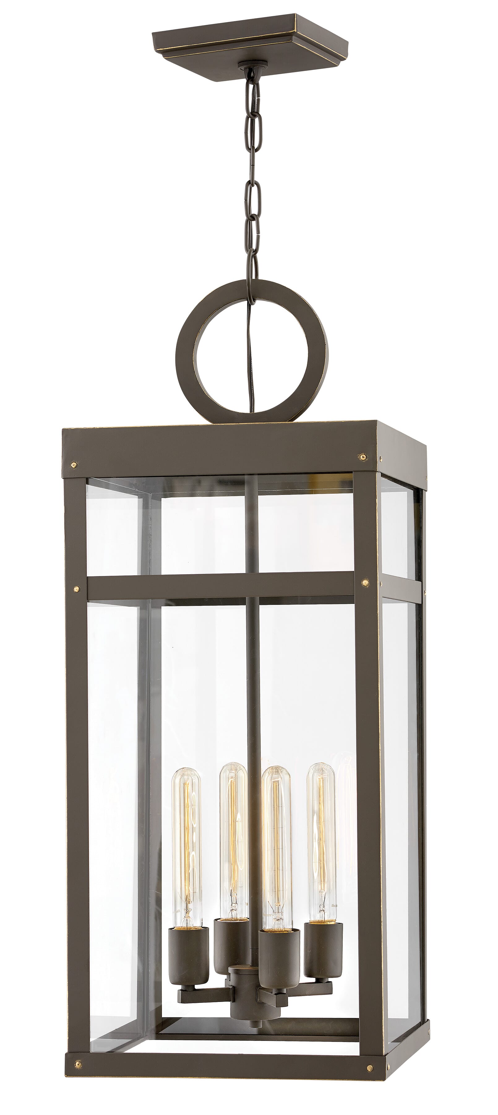 Oil Rubbed Bronze LED Hanging Lantern from the Porter Collection