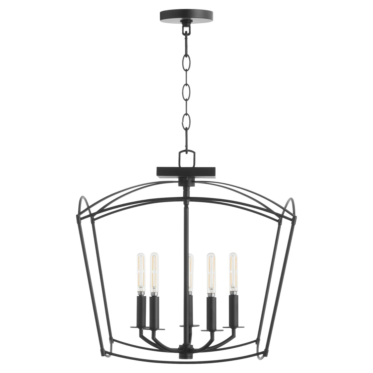 Matte Black Five Light Dual Mount from the Mantle Collection