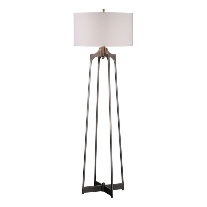 Uttermost Adrian 60.75" Floor Lamp in Plated Aged Gun Metal Uttermost Adrian 60.75" Floor Lamp in Plated Aged Gun Metal