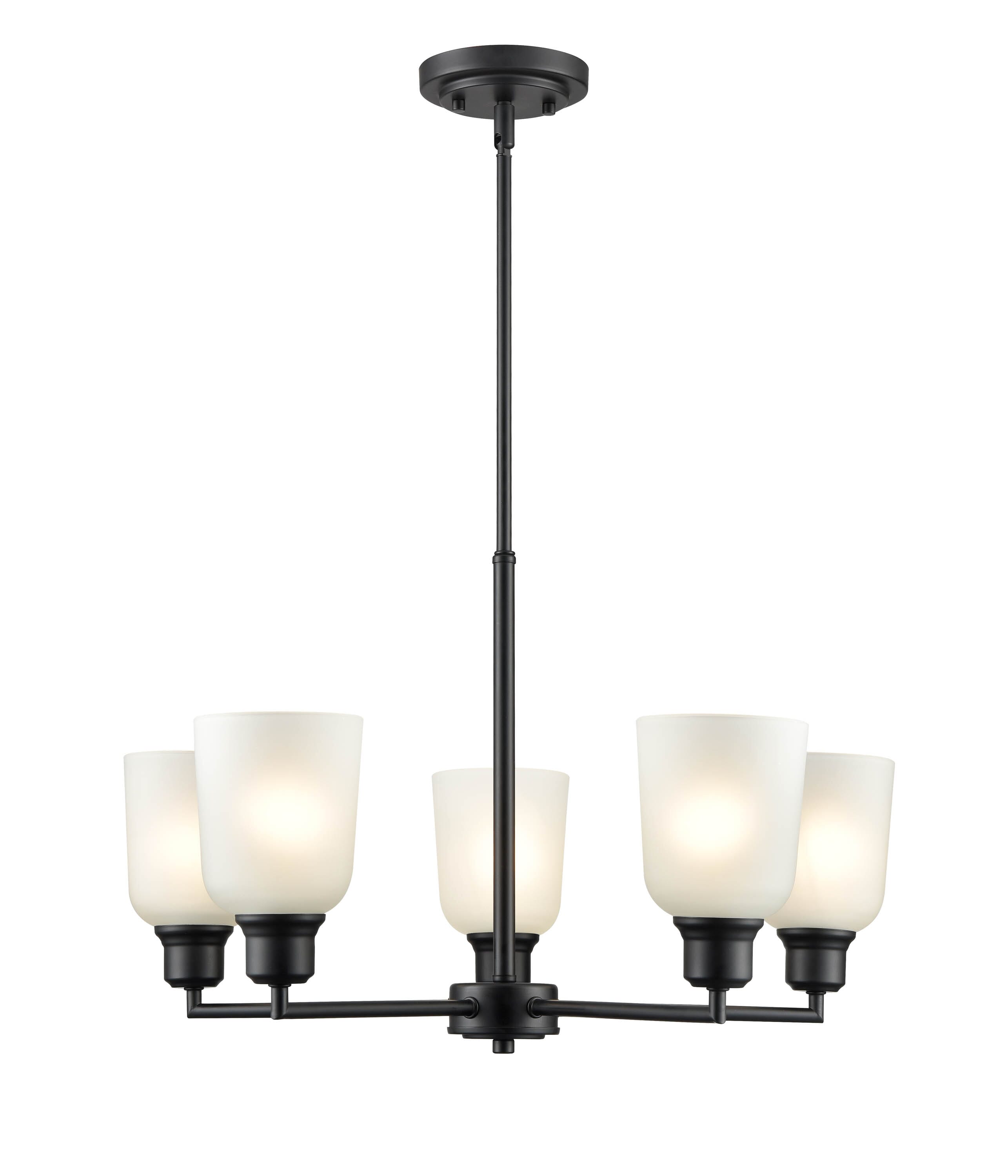 Millennium Lighting Amberle 5-Light Chandelier In Matte Black