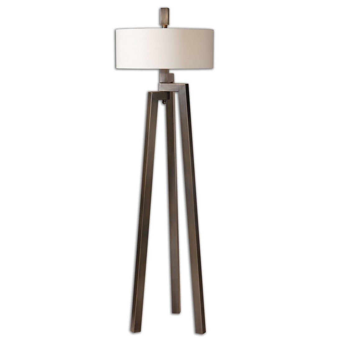 Uttermost Mondovi 60" 2-Light Floor Lamp in Antique Plated Brushed Bronze