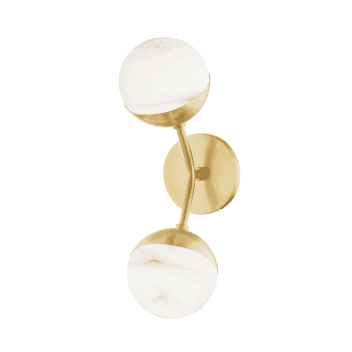 Hudson Valley Saratoga 2-Light Wall Sconce in Aged Brass Hudson Valley Saratoga 2-Light Wall Sconce in Aged Brass