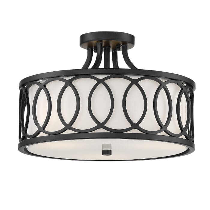 Crystorama Graham 3-Light Ceiling Light in Matte Black Crystorama Graham 3-Light Ceiling Light in Matte Black