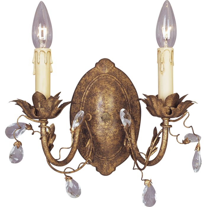 Maxim Lighting Elegante 12" 2-Light Wall Sconce in Etruscan Gold Maxim Lighting Elegante 12" 2-Light Wall Sconce in Etruscan Gold