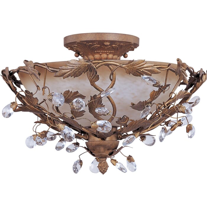 Maxim Lighting Elegante 16.5" 3-Light Semi-Flush Mount in Etruscan Gold Maxim Lighting Elegante 16.5" 3-Light Semi-Flush Mount in Etruscan Gold