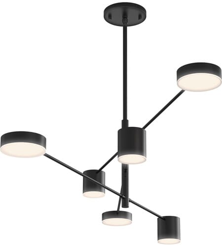 Sonneman Counterpoint 6-Light Pendant Light in Satin Black