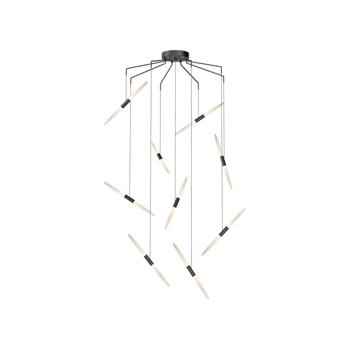 Sonneman Ballet 9-Light Pendant Light in Satin Black Sonneman Ballet 9-Light Pendant Light in Satin Black