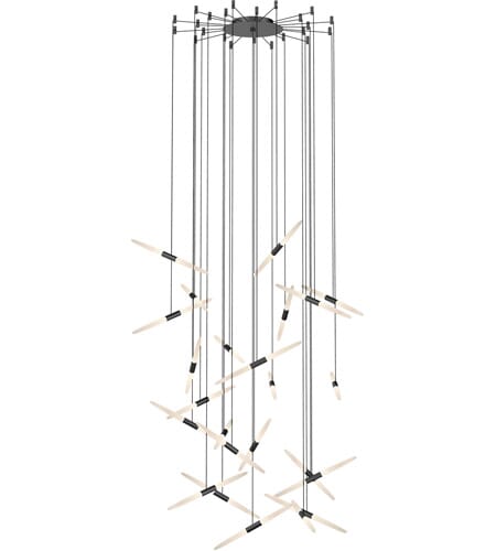 Sonneman Ballet 24-Light Pendant Light in Satin Black