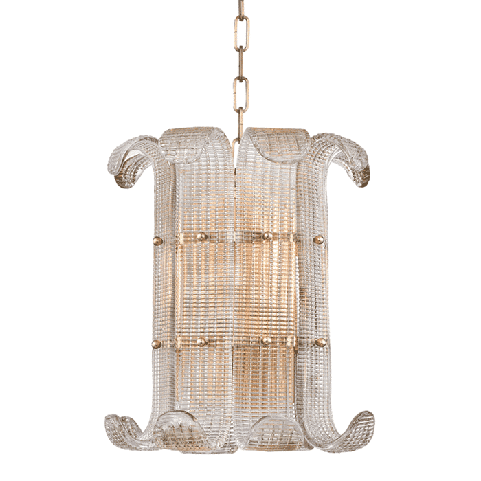 Hudson Valley Brasher 4-Light Chandelier in Aged Brass Hudson Valley Brasher 4-Light Chandelier in Aged Brass