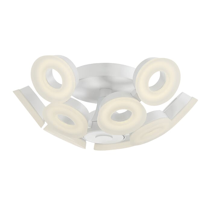 Glendale 10-Light LED Flush Mount Ceiling Light in White Glendale 10-Light LED Flush Mount Ceiling Light in White