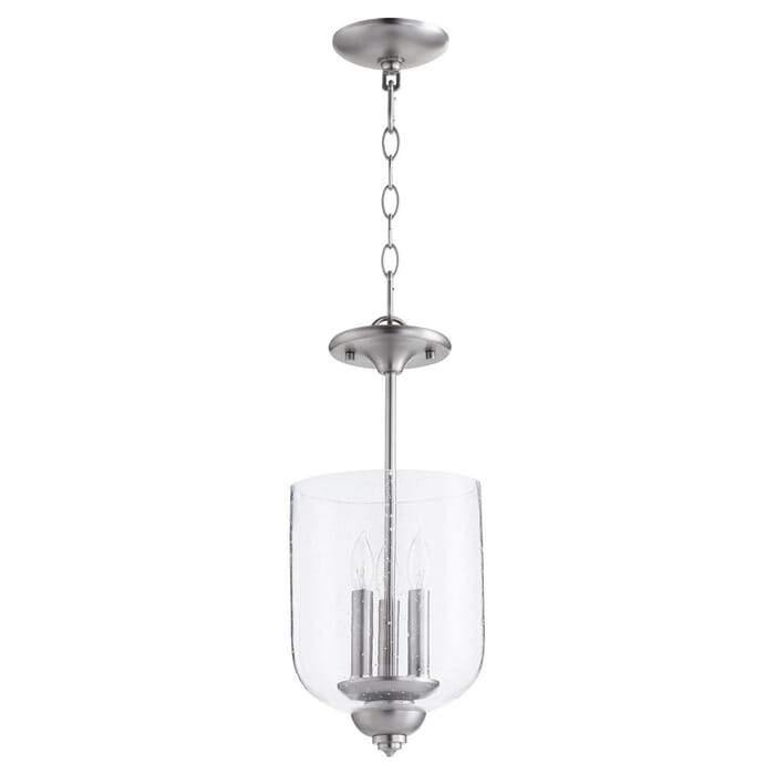 Quorum Richmond 3-Light Pendant Light in Satin Nickel with Quorum Richmond 3-Light Pendant Light in Satin Nickel with