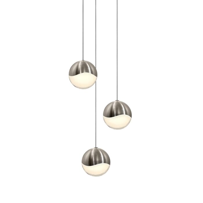 Sonneman Grapes 8.25" 3-Light LED Pendant in Satin Nickel Sonneman Grapes 8.25" 3-Light LED Pendant in Satin Nickel