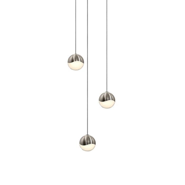 Sonneman Grapes 7" 3-Light LED Pendant in Satin Nickel Sonneman Grapes 7" 3-Light LED Pendant in Satin Nickel