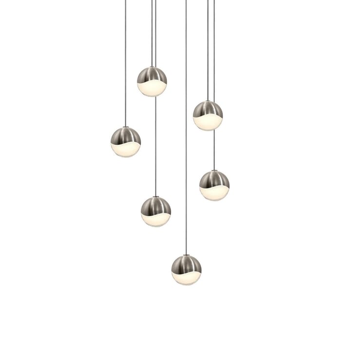 Sonneman Grapes 10.5" 6-Light LED Pendant in Satin Nickel Sonneman Grapes 10.5" 6-Light LED Pendant in Satin Nickel