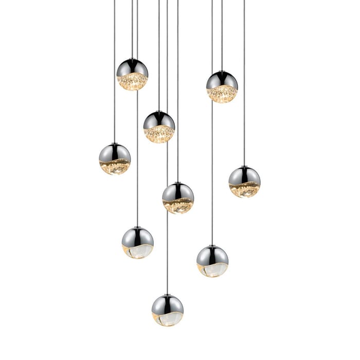 Sonneman Grapes 12.5" 9-Light LED Pendant in Polished Chrome Sonneman Grapes 12.5" 9-Light LED Pendant in Polished Chrome