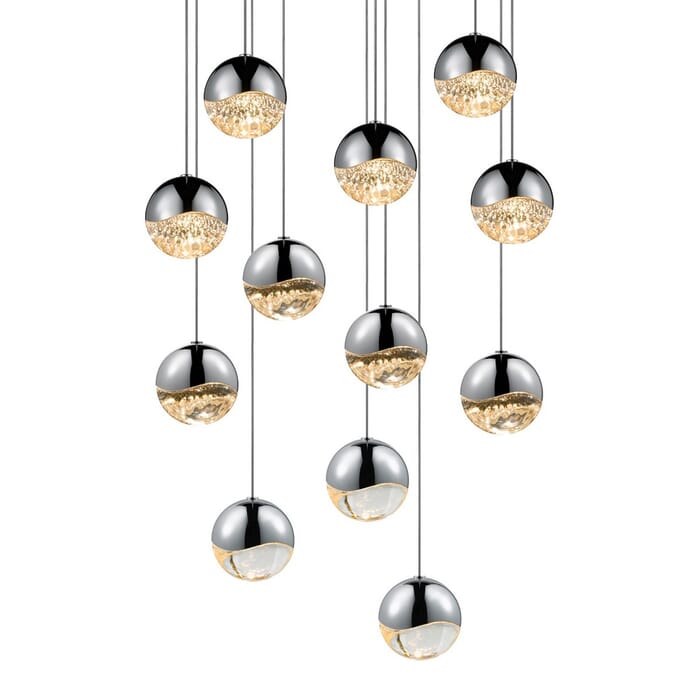 Sonneman Grapes 16.25" 12-Light LED Pendant in Polished Chrome Sonneman Grapes 16.25" 12-Light LED Pendant in Polished Chrome