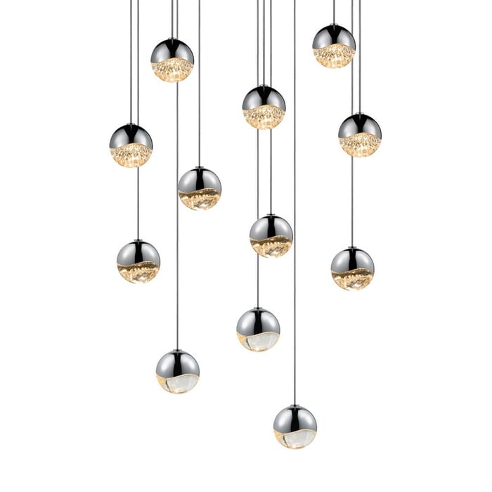 Sonneman Grapes 15.5" 12-Light LED Pendant in Polished Chrome Sonneman Grapes 15.5" 12-Light LED Pendant in Polished Chrome