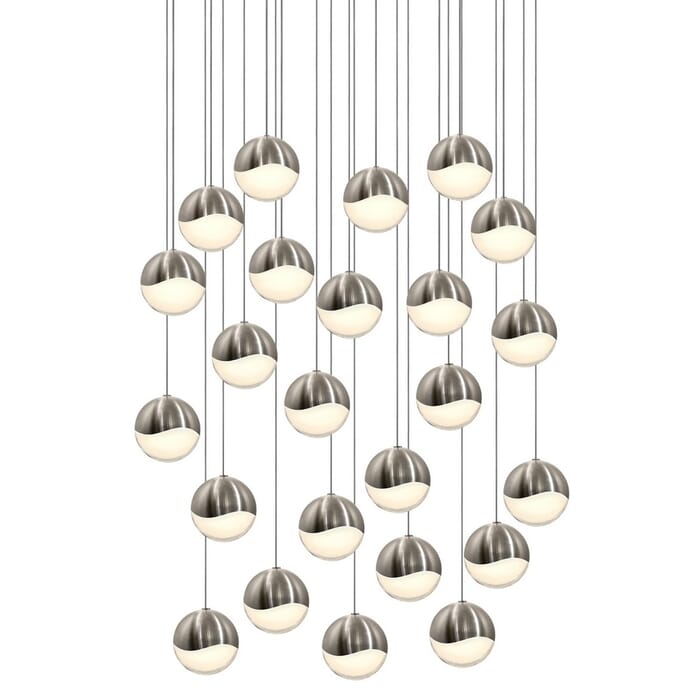 Sonneman Grapes 27" 24-Light LED Pendant in Satin Nickel Sonneman Grapes 27" 24-Light LED Pendant in Satin Nickel