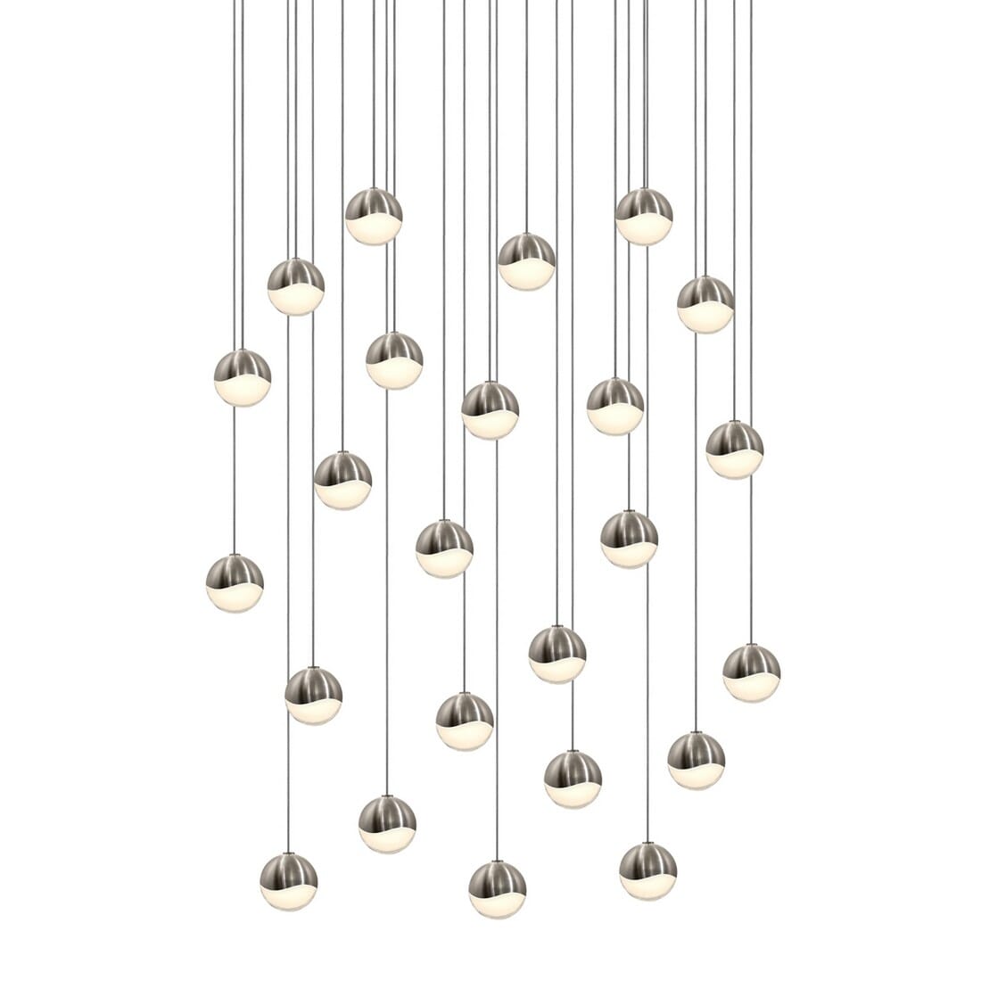 Sonneman Grapes 25.5" 24-Light LED Pendant in Satin Nickel