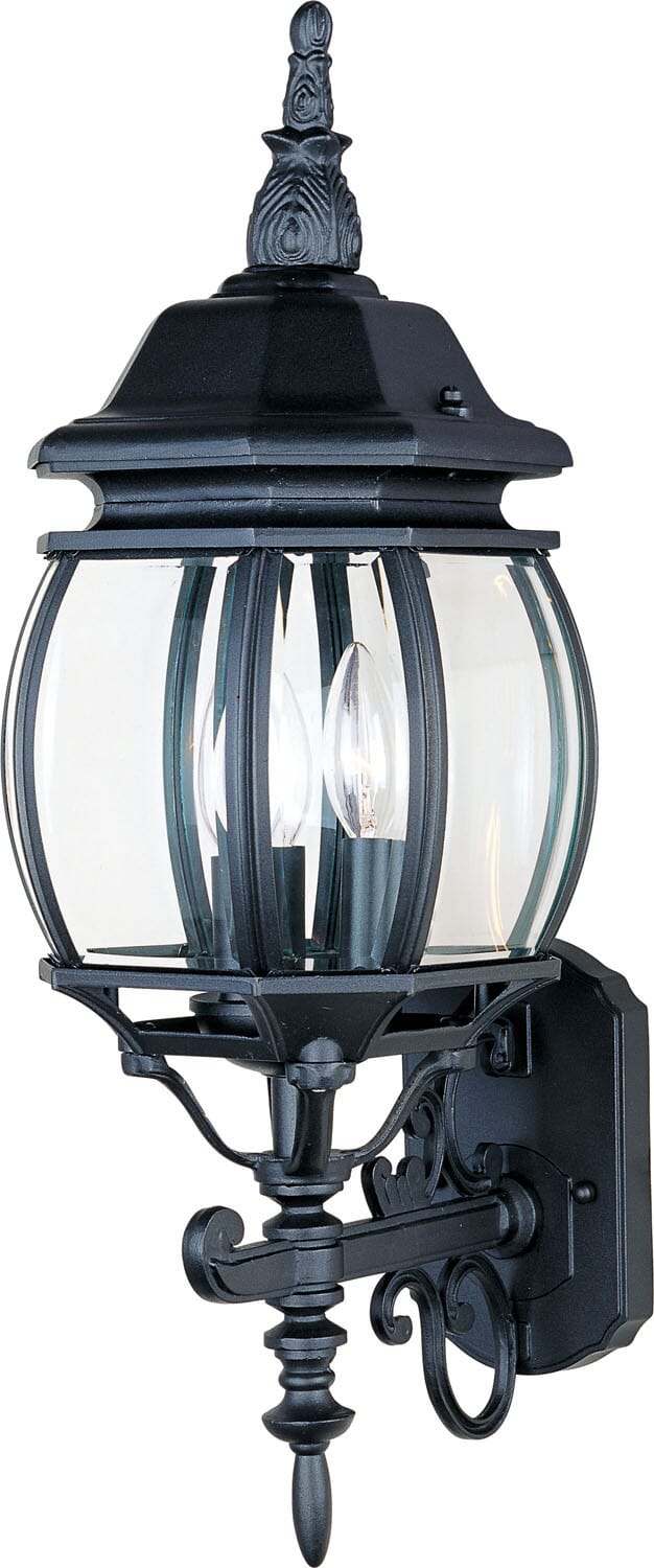 Crown Hill 3-Light Outdoor Wall Lantern in Black