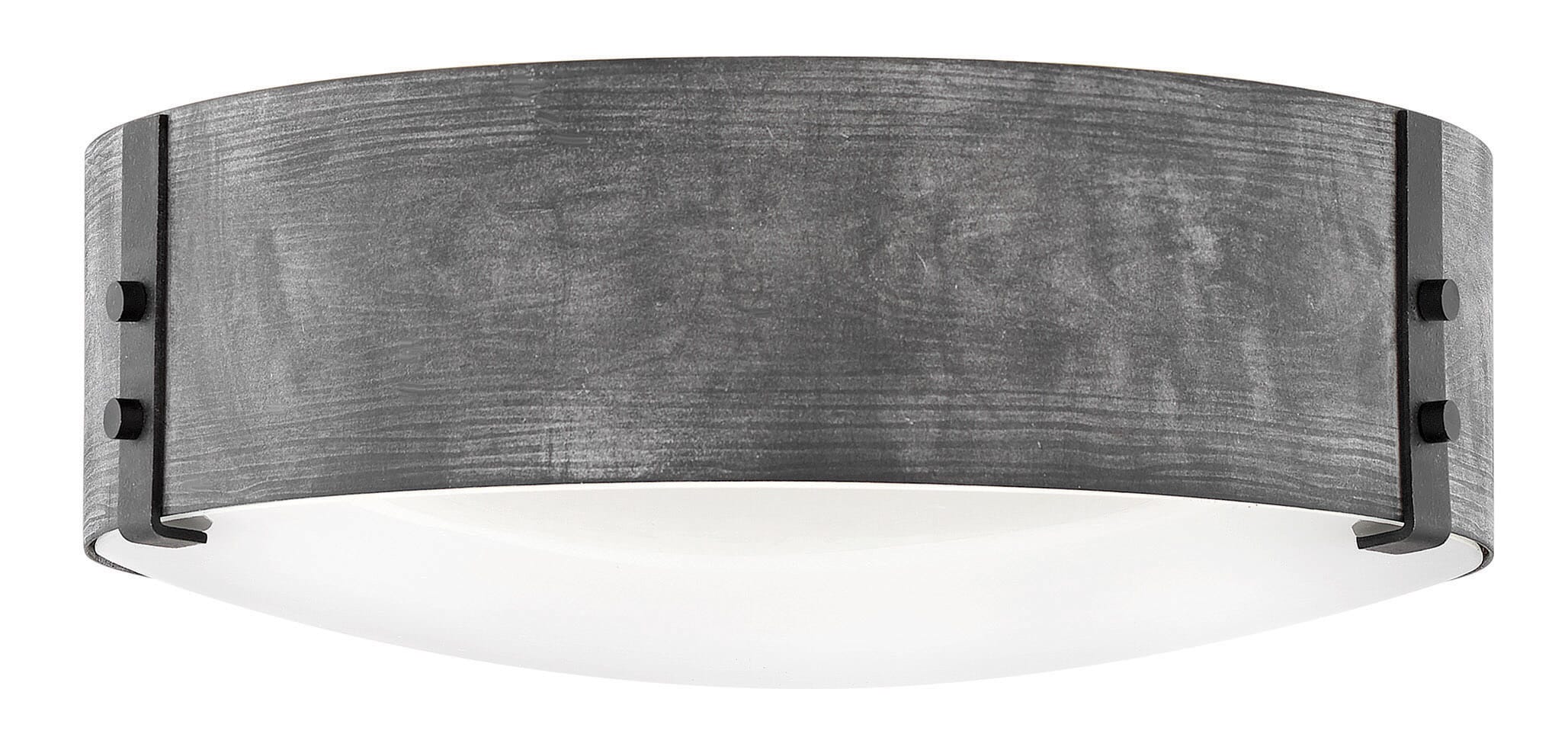 Sawyer 3-Light Flush Mount Outdoor Ceiling Light In Aged Zinc