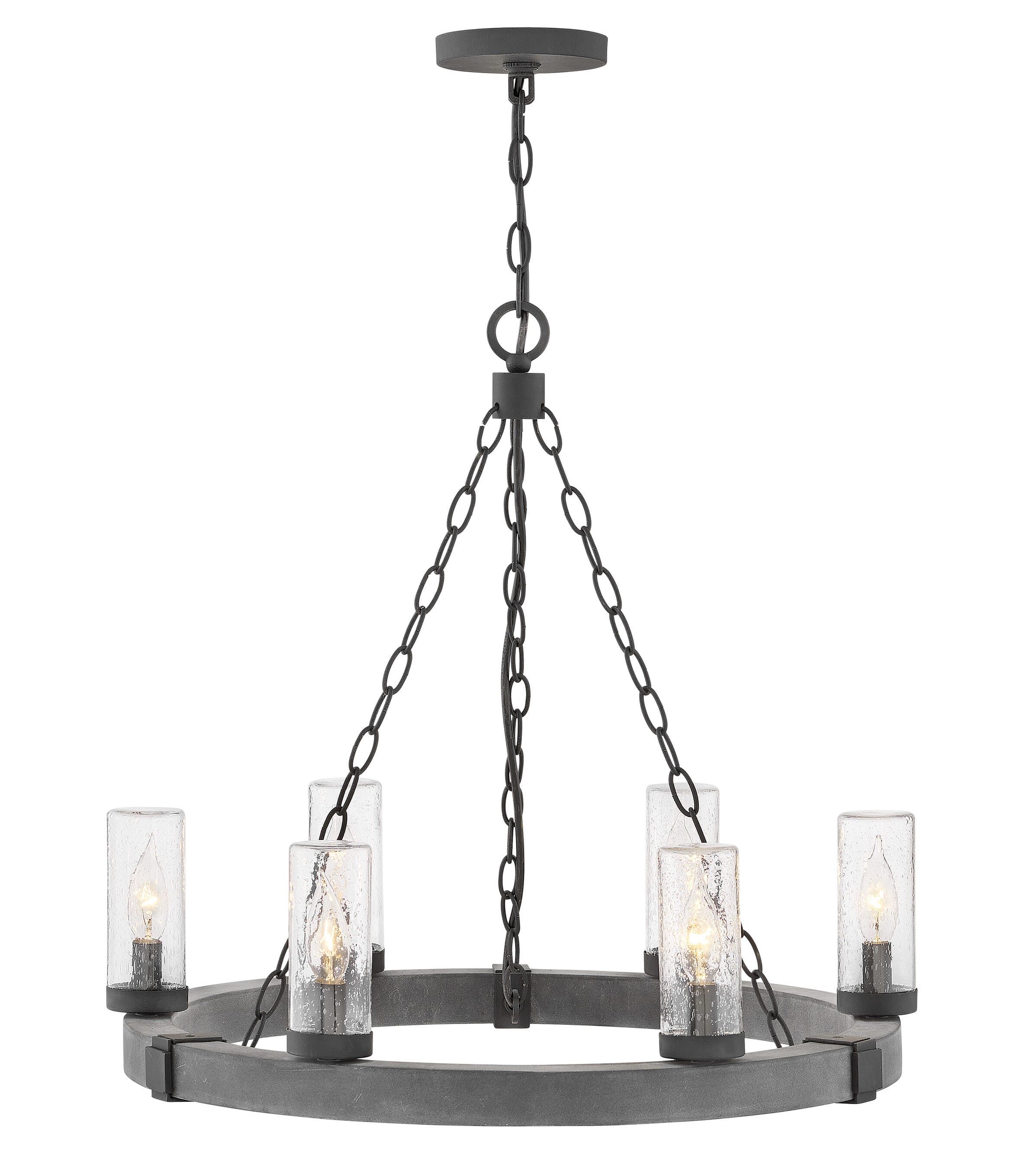 Aged Zinc LED Chandelier from the Sawyer Collection