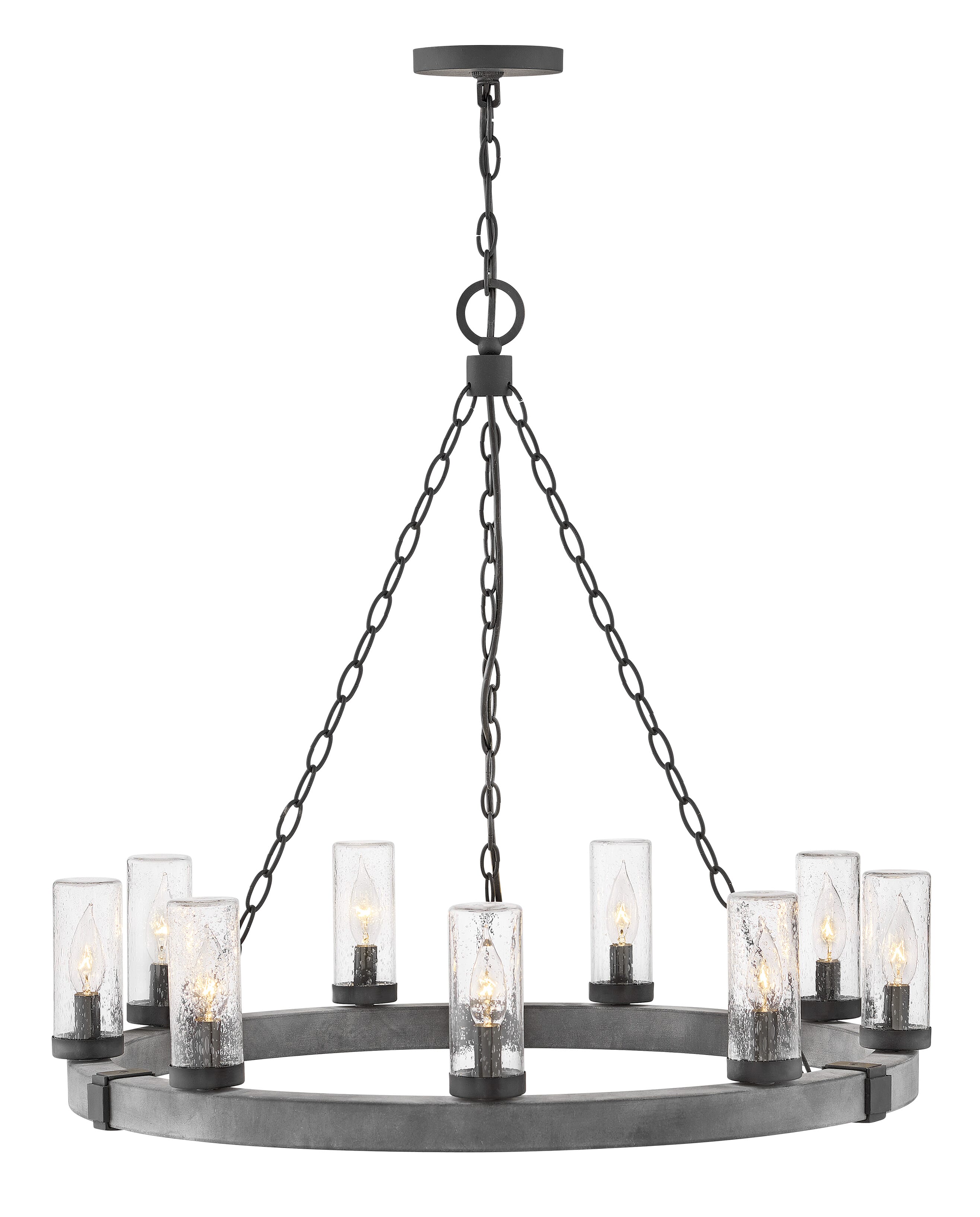 Aged Zinc LED Chandelier from the Sawyer Collection