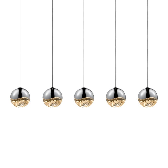 Sonneman Grapes 37.25" 5-Light LED Pendant in Polished Chrome Sonneman Grapes 37.25" 5-Light LED Pendant in Polished Chrome