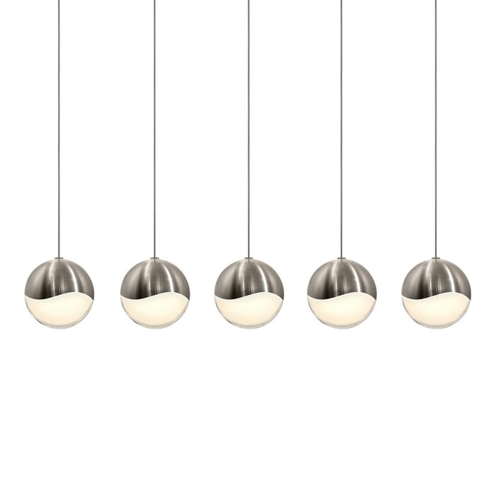 Sonneman Grapes 37.75" 5-Light LED Pendant in Satin Nickel Sonneman Grapes 37.75" 5-Light LED Pendant in Satin Nickel
