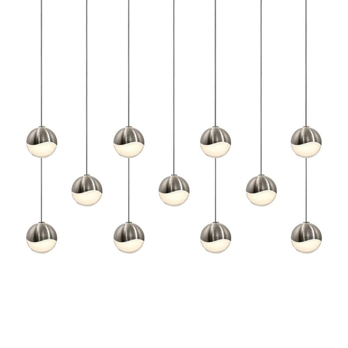 Sonneman Grapes 36.25" 11-Light LED Pendant in Satin Nickel Sonneman Grapes 36.25" 11-Light LED Pendant in Satin Nickel