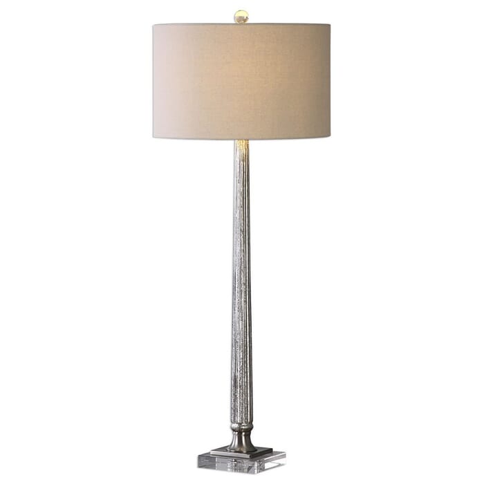 Uttermost Fiona 39" Ribbed Mercury Glass Lamp in Brushed Nickel Uttermost Fiona 39" Ribbed Mercury Glass Lamp in Brushed Nickel