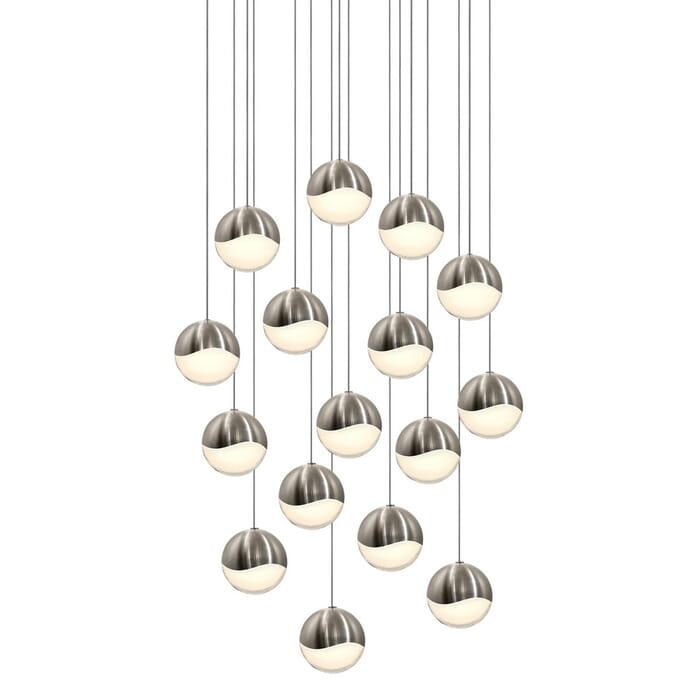 Sonneman Grapes 23.75" 16-Light LED Pendant in Satin Nickel Sonneman Grapes 23.75" 16-Light LED Pendant in Satin Nickel