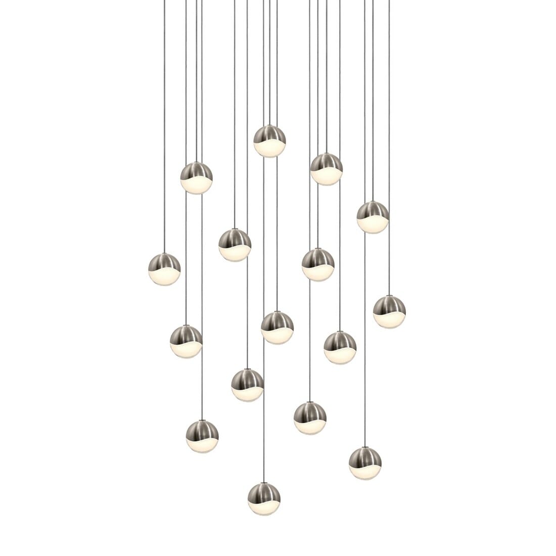 Sonneman Grapes 22.5" 16-Light LED Pendant in Satin Nickel
