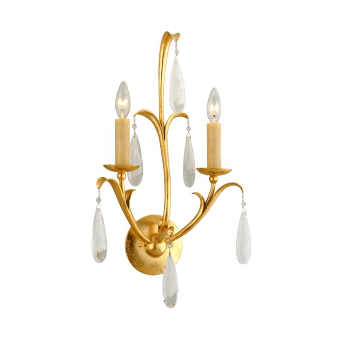 Corbett Prosecco 2-Light Wall Sconce in Gold Leaf Corbett Prosecco 2-Light Wall Sconce in Gold Leaf