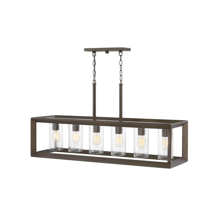 Hinkley Rhodes 6-Light Outdoor Linear Chandelier In Warm Bronze Hinkley Rhodes 6-Light Outdoor Linear Chandelier In Warm Bronze