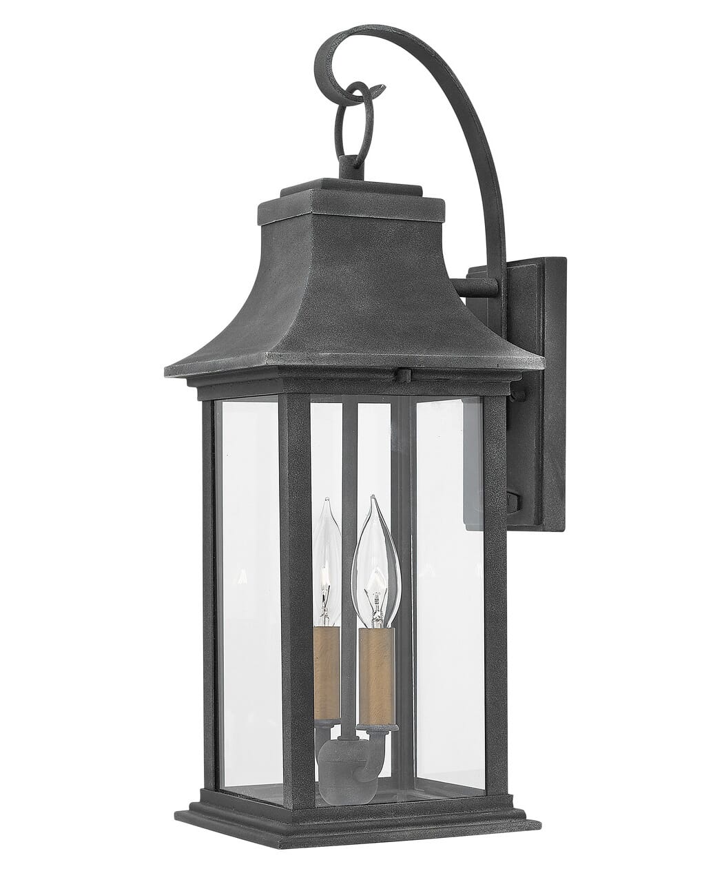 Aged Zinc LED Outdoor Lantern from the Adair Collection