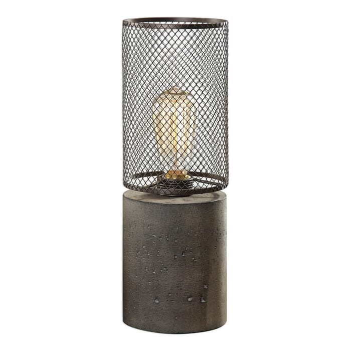 Uttermost Ledro 14.5" Concrete Column Lamp in Charcoal Stain Uttermost Ledro 14.5" Concrete Column Lamp in Charcoal Stain