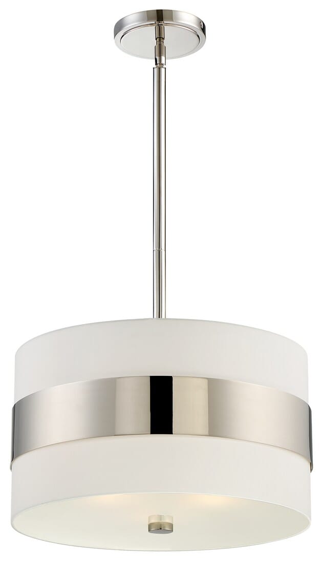 Libby Langdon for Grayson 10" Drum Pendant in Polished Nickel
