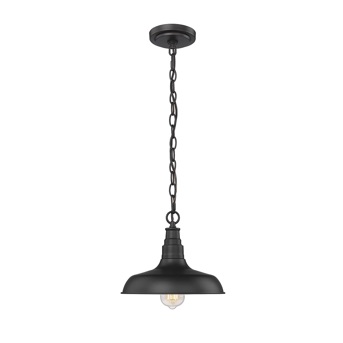 1-Light Outdoor Hanging Lantern In Powder Coat Black