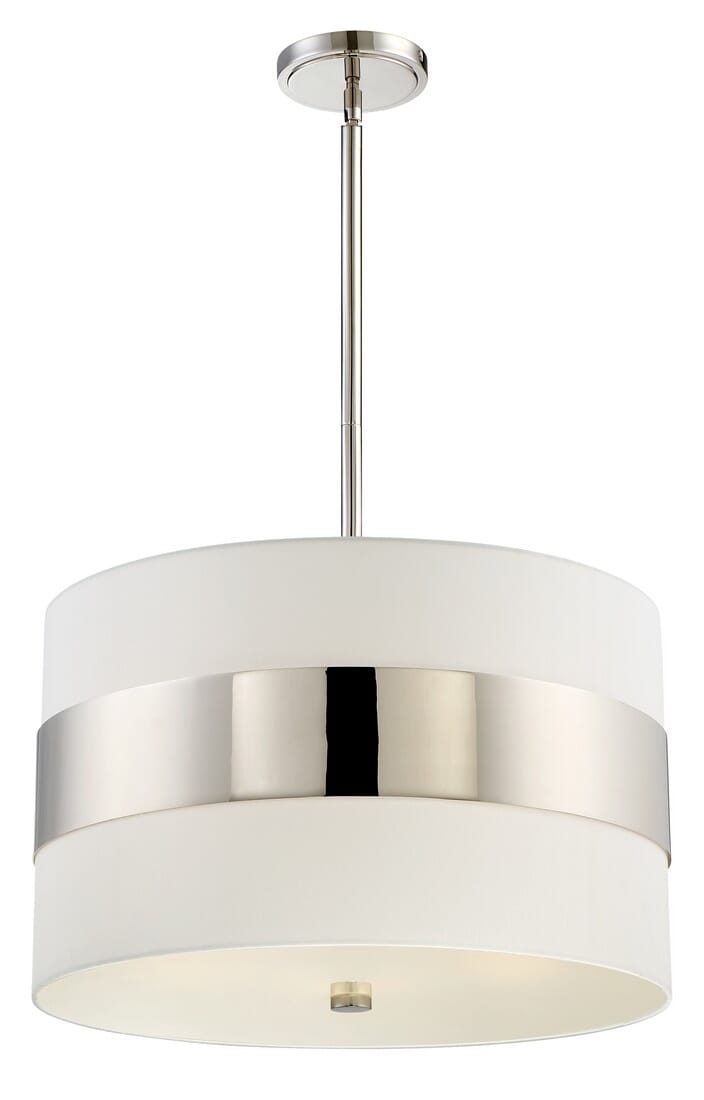 Libby Langdon for Grayson 23" Drum Pendant in Polished Nickel