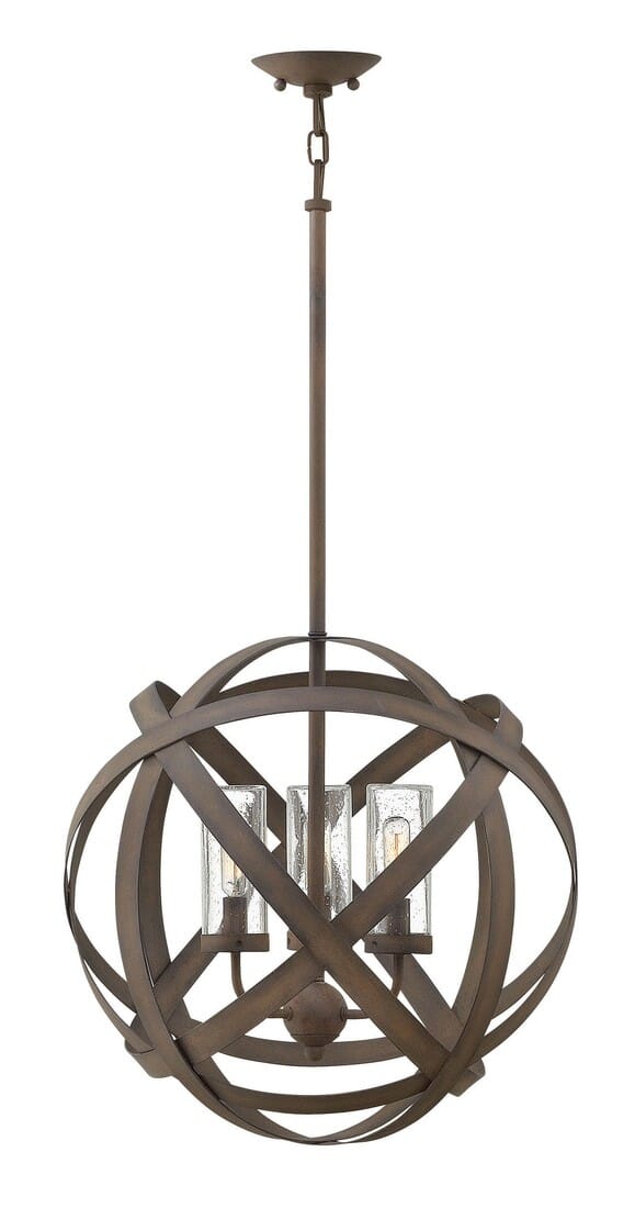 Carson 3-Light Outdoor Pendant In Vintage Iron