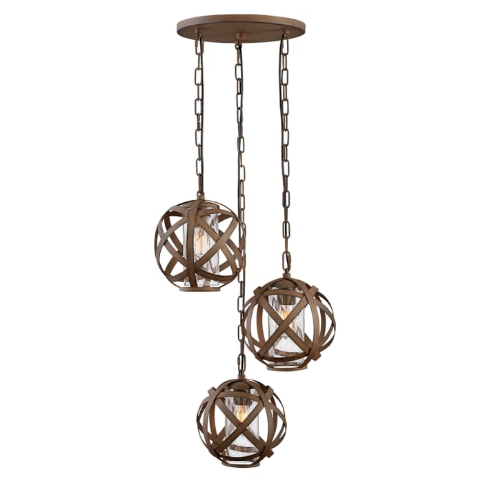 Hinkley Carson 3-Light Outdoor Hanging Light in Vintage Iron Hinkley Carson 3-Light Outdoor Hanging Light in Vintage Iron