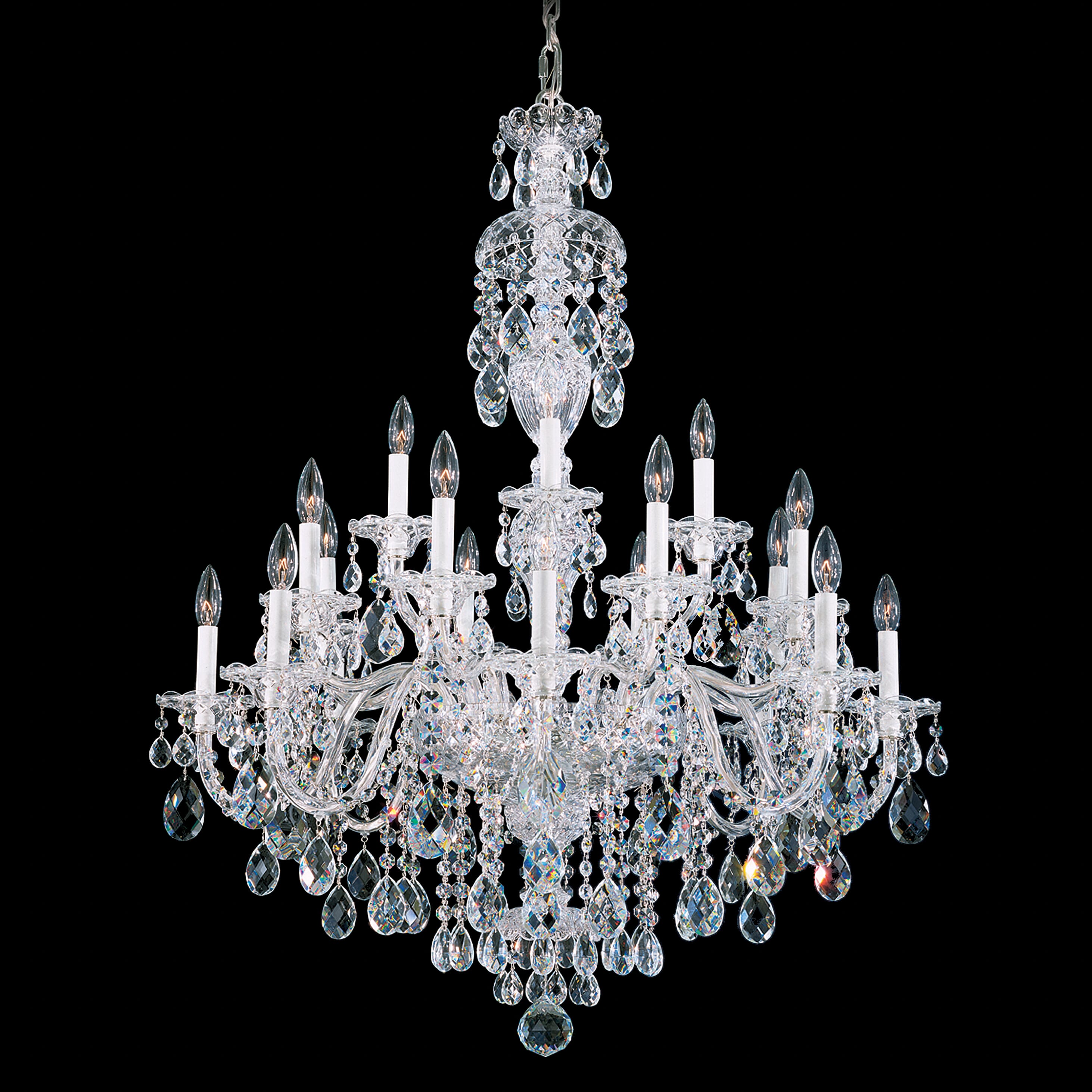 Schonbek Sterling 20-Light Chandelier in Silver with Clear Heritage Crystals
