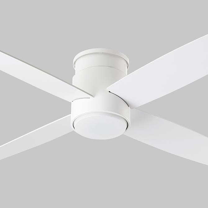 white flush mount ceiling fan